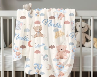 Coperta per neonato personalizzata, coperta swaddle con nome personalizzato, regalo coperta per baby shower, coperta per la ricezione del bambino, coperta per bambini, regalo per neonato