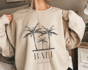 Bali Sweatshirt, Bali Indonesia Sweatshirt, Trendy Sweatshirt, Indonesia Vacation Trip, Bali Minimalist Style Sweatshirt, Travel Sweater