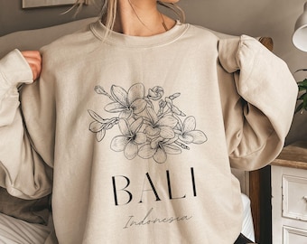 Bali Sweatshirt, Bali Indonesia Sweatshirt, Trendy Sweatshirt, Indonesia Vacation Trip, Bali Minimalist Style Sweatshirt, Travel Sweater, 3