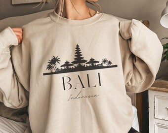Sweat-shirt Bali, Sweat-shirt Indonésie, Sweat-shirt tendance, Voyage en Indonésie, Sweat-shirt style minimaliste Bali, Pull de voyage, 4