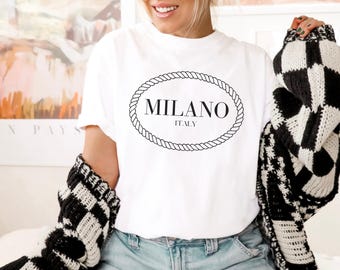 Milano Shirt, Milano Minimalist Style Shirt, Milano Italy Trendy T-Shirt, European Fashion, Italy Vacation Trip Shirt, Italian Fashion Shirt