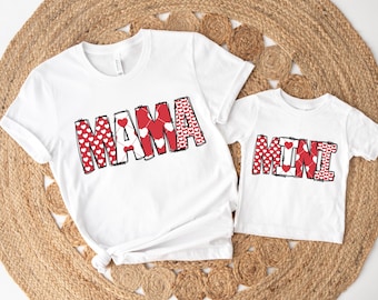 Mama Mini Matching Valentine Sweatshirt, Family Matching Valentines Day Shirt, Mama Valentine Shirt, Valentine Sweatshirt Womens, Pink Shirt