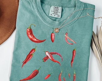 Chilli Comfort Colors® Shirt, Chili Pepper, Italy Vacation Peperoncino, Coastal Grandma Aesthetic, Aesthetic Amalficore Shirt, Retro Shirt