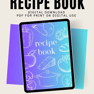 Recipe Book, Digital Download PDF