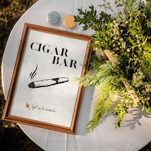 Printable Cigar Bar Sign, Wedding Cigar Bar PDF, Beautiful Cigar Bar Sign, Wedding Cigar Sign, Read to Print, PDF