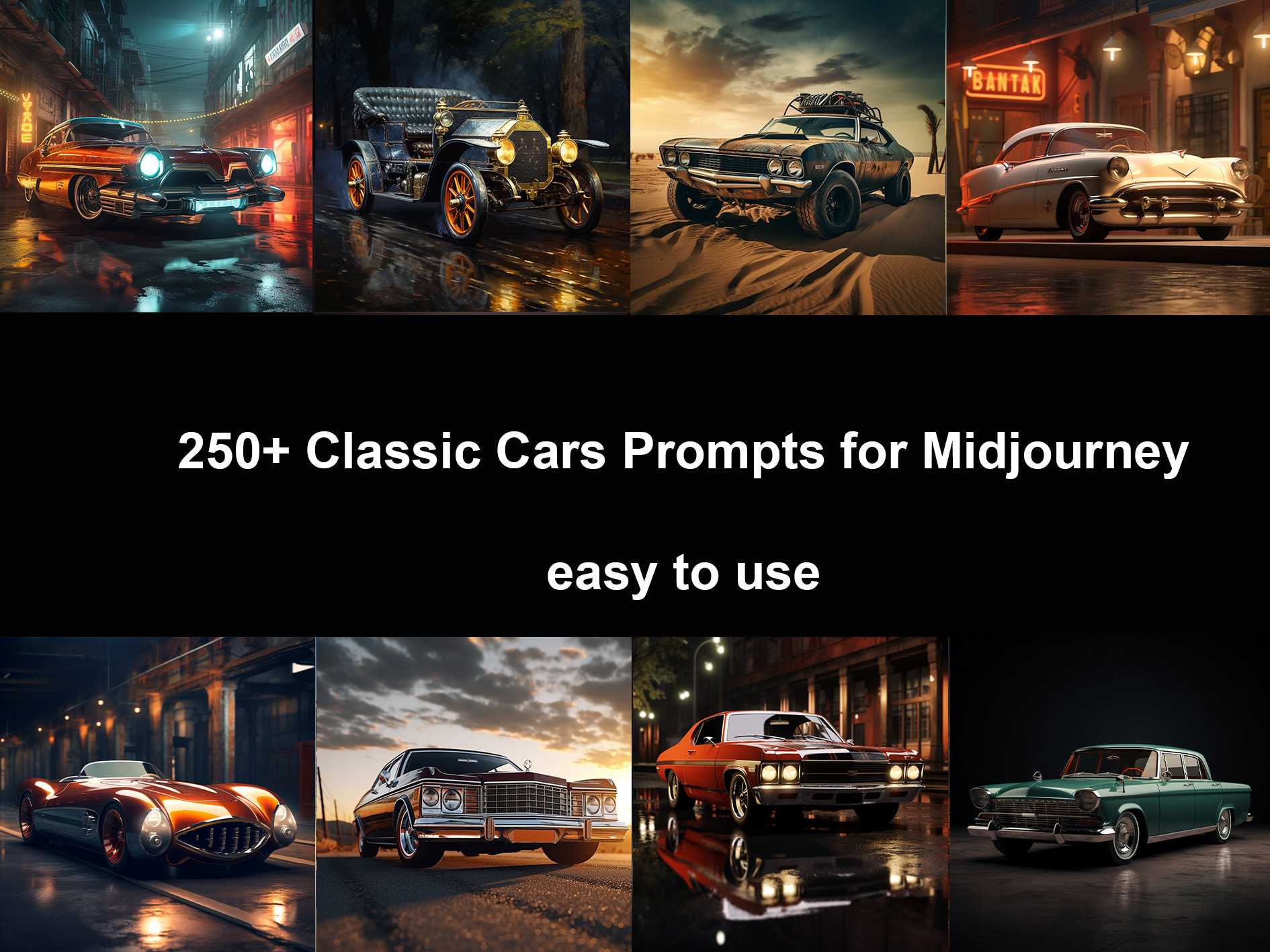 250 Classic Cars Prompts for Midjourney - Etsy