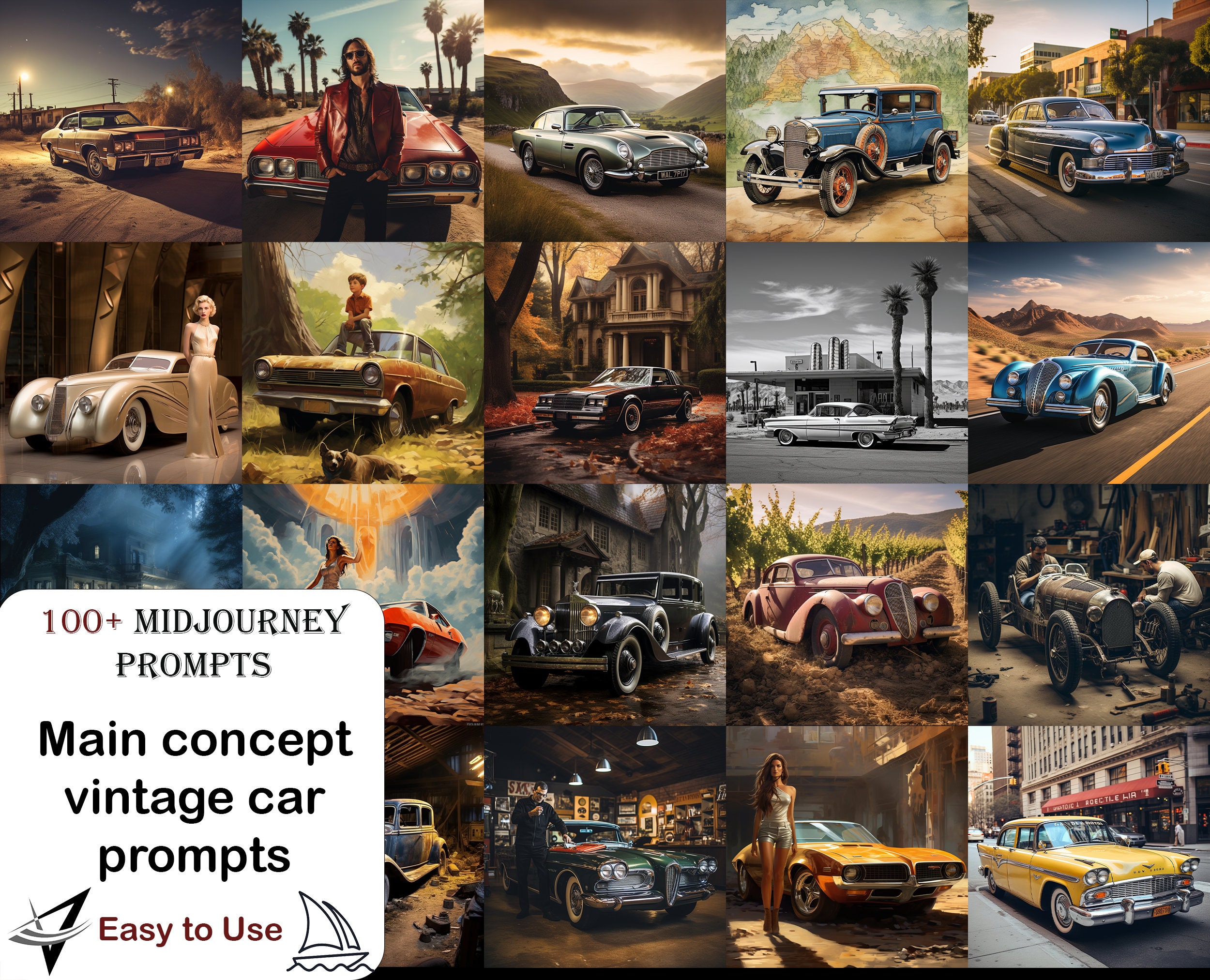 Main Concept Vintage Car Prompts - Etsy