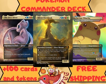 Commander Pokemon Deck Custom Mtg proxy premium cards tcg cards with high quality finish epic and fun crossover/ MTG-PKM CUSTOM