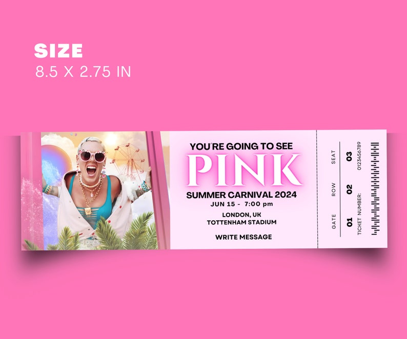 Personalized Surprise Pink Summer Carnival 2024 Concert Etsy Australia
