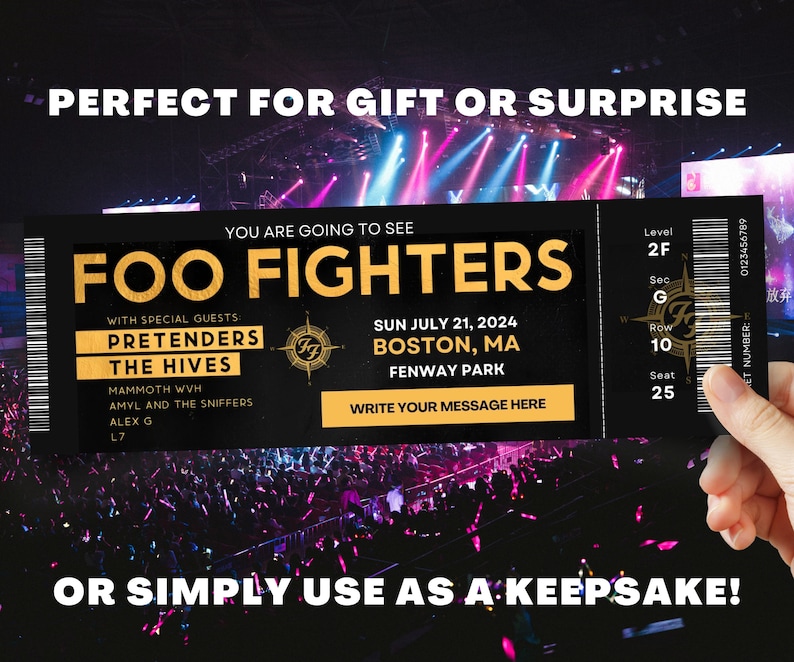 CUSTOMIZABLE Foo Fighters US Tour 2025 Printable Presentation Gift