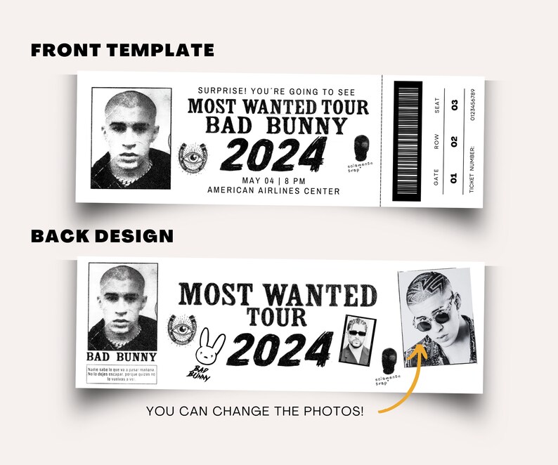 Bad Bunny Most Wanted Tour 2024 Surprise Concert Ticket Concert Ticket