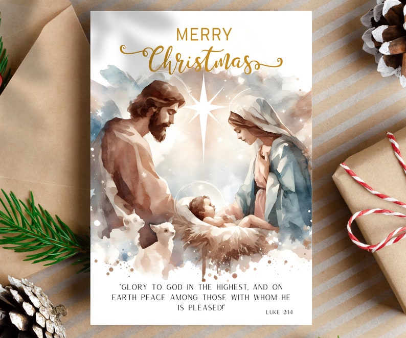 Set 3 Christian Christmas Cards, Multi Pack A5 Christmas Cards, Jesus ...