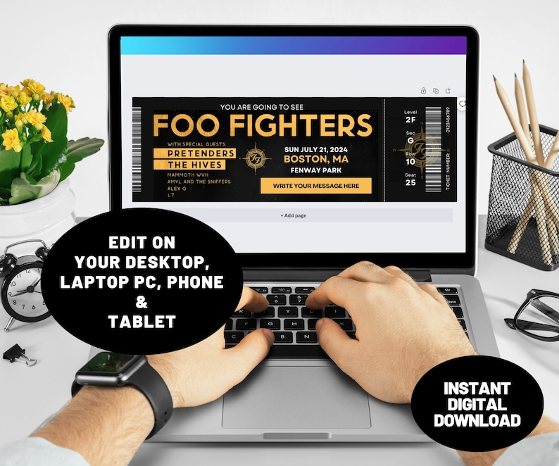 CUSTOMIZABLE Foo Fighters US Tour 2024 Printable Presentation Gift