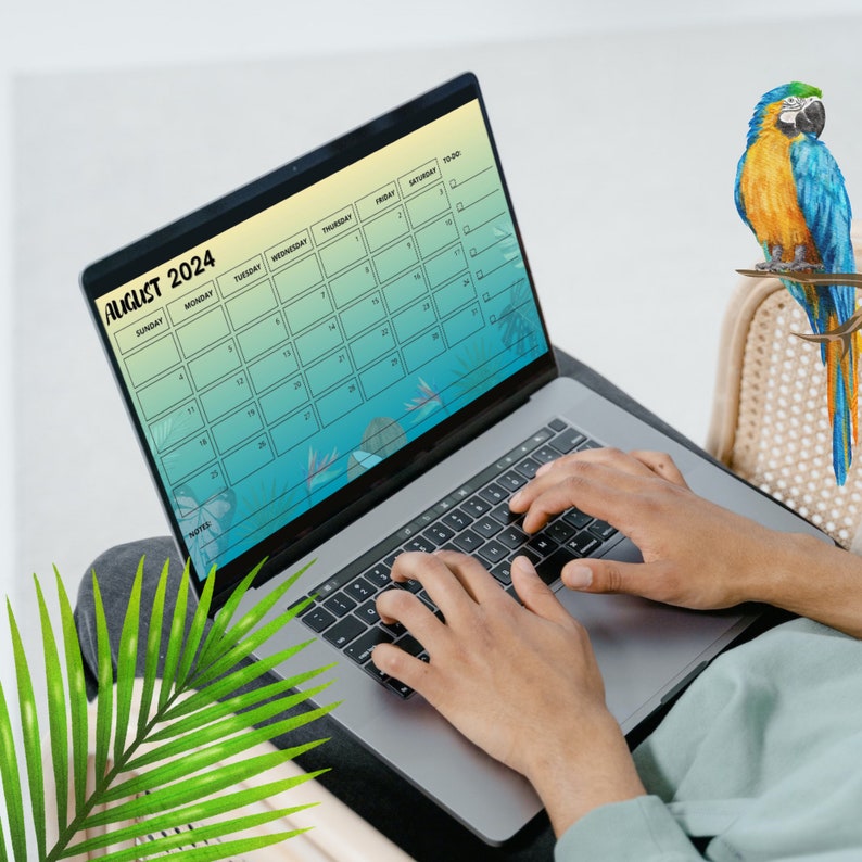 Tropical Calendar 2024 Instant Printable Download Etsy