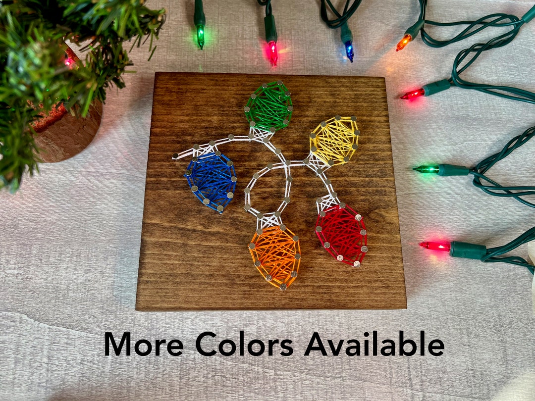 Christmas Lights String Art Winter Holiday Decor Etsy