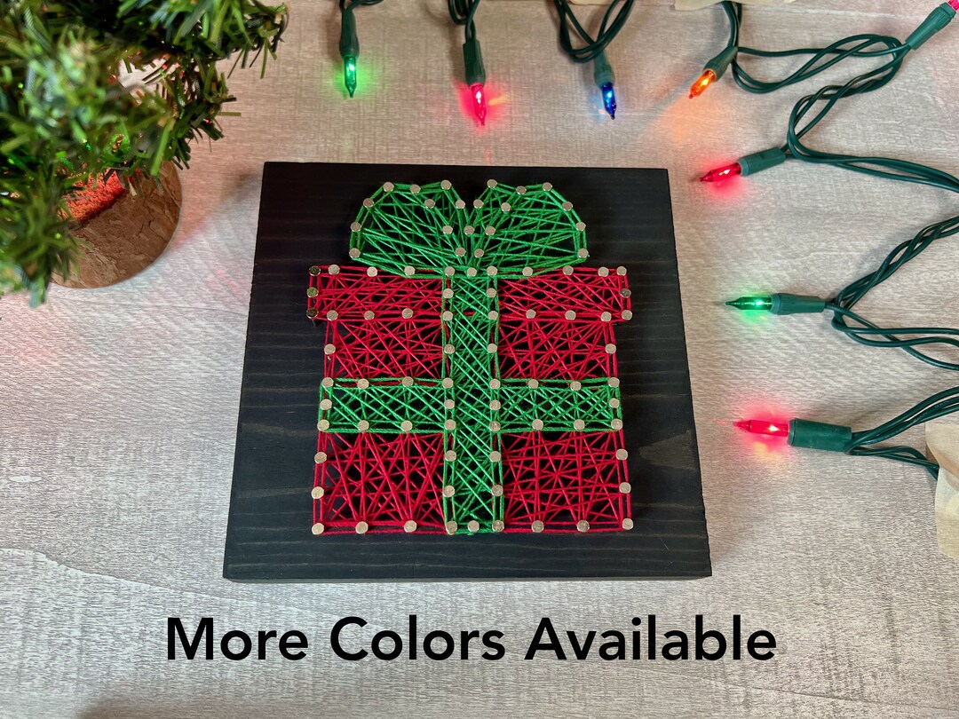 Christmas Present String Art Winter and Holiday Decor Gift - Etsy