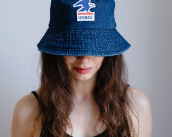 Ladies USPS U.S. Mail Medium Blue Vintage Bucket Hat - Etsy