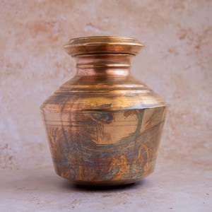Handmade Solid Copper Lota Pitcher: Vintage Altar Decor