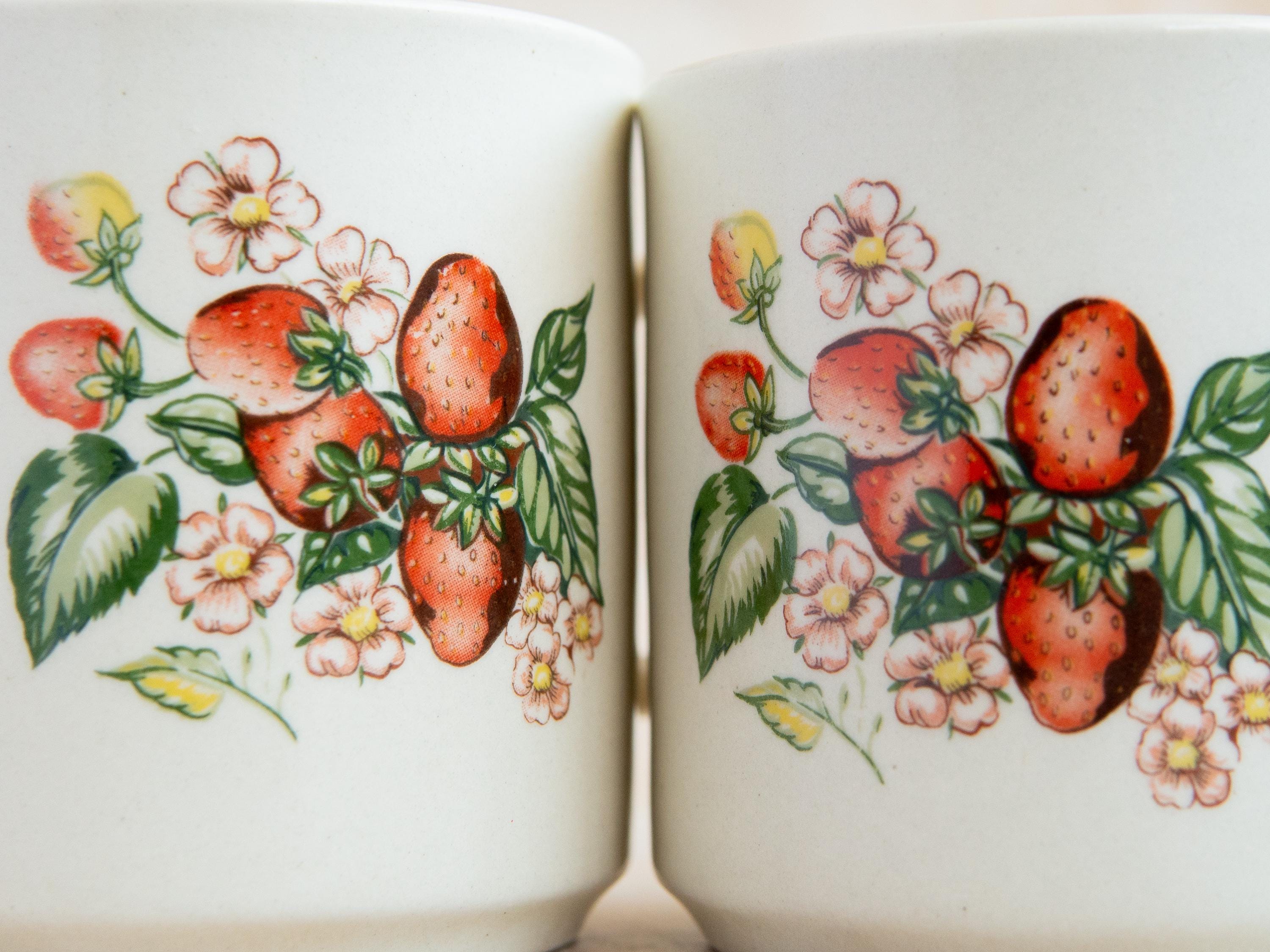 Vintage Strawberry Fields Stoneware Plate: 90s Gibson Checkered