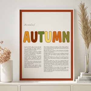 Me recuerdas a la impresión de otoño ~ IMPRESIÓN DIGITAL ~ Impresiones de personalidad ~ Impresión linda ~ Cartel de moda ~ Cartel de otoño ~ Decoración de otoño del cartel de otoño