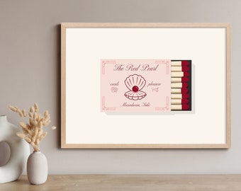 La impresión de la caja de cerillas de la perla roja de Blood And Ash Casteel Da'Neer Poppy Balfour Bookish bookish gift Masadonia Solis Atlanian