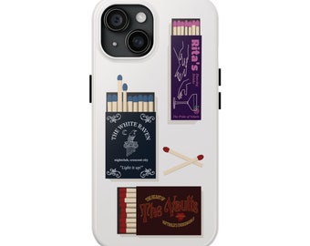 A Court of Thorns and Roses, Throne of Glass, Crescent City Bars Phone Case ~ The Vaults, The White Raven, Rita's Matchboxes ~ Sarah J Maas