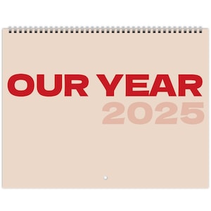 Calendario da parete minimalista rosso e beige