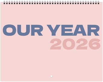 Minimalistische wandkalenders blauw en roze
