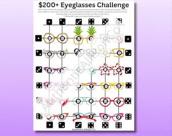 Eyeglasses Savings Challenge Game | Money Savings | Sinking Funds | PDF File Download | Printable