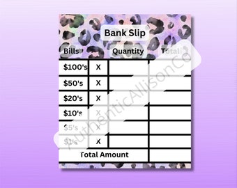 Printable Cash Breakdown Slip Bank Teller Slip Etsy Printable Cash Breakdown Slip Bank Teller Slip Etsy