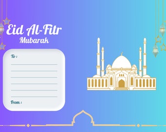 EID Mubarak Card Printable  - Happy Eid Card