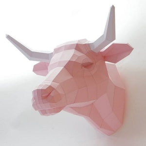 Low Poly Bull Head Paper craft
