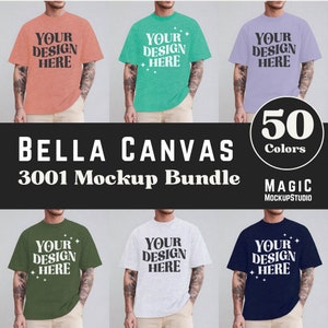 Bella Canvas 3001 T-Shirt Mockup Bundle | Male BC3001 TShirt Mock-up Bundle | Real Model Mockup | Mens Basic Simple Bella Canvas 3001 Mock