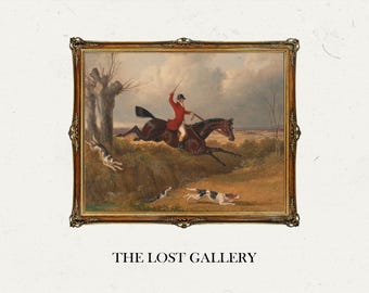 Antique Equestrian Portrait | Printable Vintage Art | Fall Wall Decor