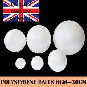 POLYSTYRENE BALLS solid - Sweet Trees Craft Baubles 8cm to 30cm Spheres UK stock