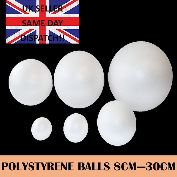 POLYSTYRENE BALLS solid - Sweet Trees Craft Baubles 8cm to 30cm Spheres UK stock