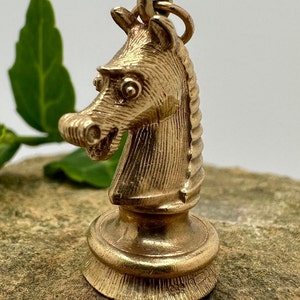 Knight Chess Piece Horse 9K Gold Vintage Charm For Bracelet (#C001)