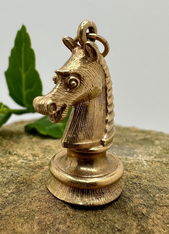 Charm - Chess Piece, Antique Gold