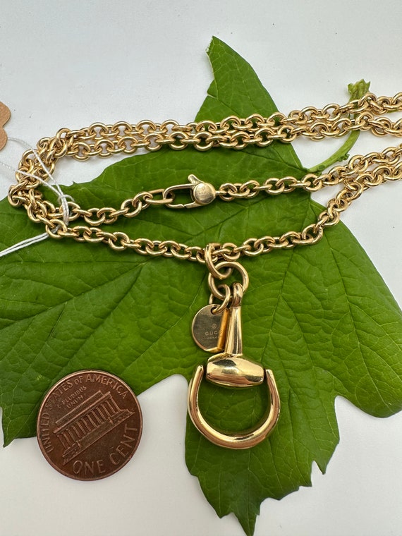 Gucci Vintage Yellow Gold Horsebit Pendant Necklace 18K N008 - Etsy