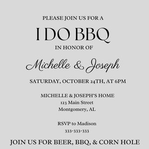 I Do BBQ Couples Shower Invitation