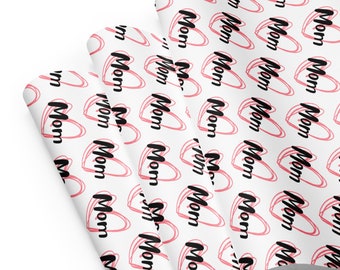 Mom Heart Wrapping Paper Sheets