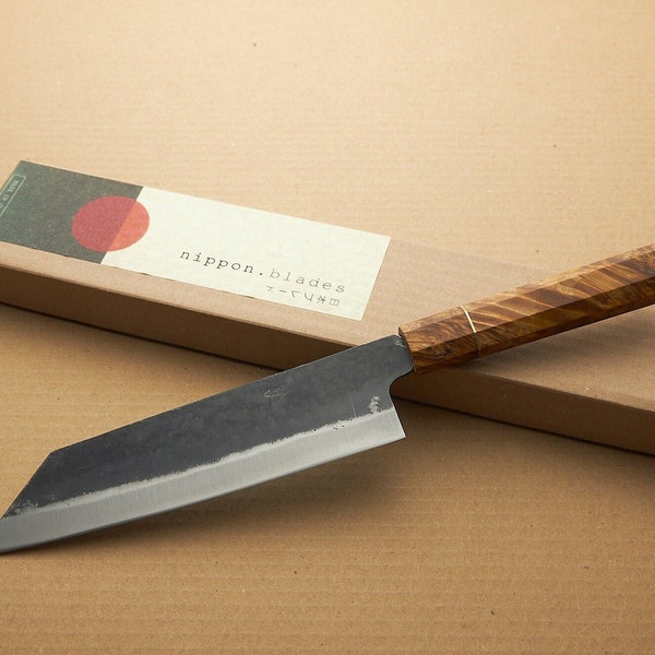 Handforged Japanese 190mm Bunka Knife Aogami #2 Carbon Steel - Blade Made in Saga Japan by Kyusakichi - Yoshida