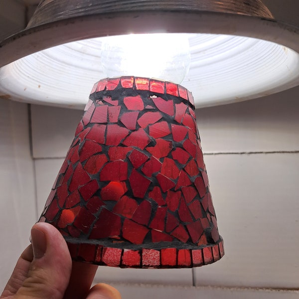 Mosaic Red Glass Sconce Shades