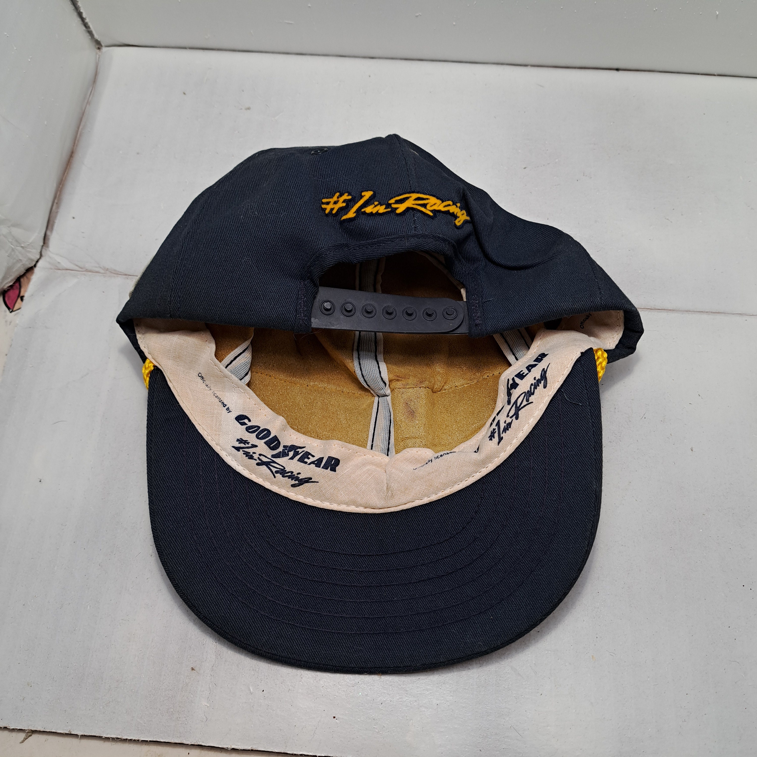 GOOD YEAR キャップ SWINGSTER 帽子 USA製 グッドイヤー ビンテージ70's○Swingster GOOD YEARスナップバックキャップ紺