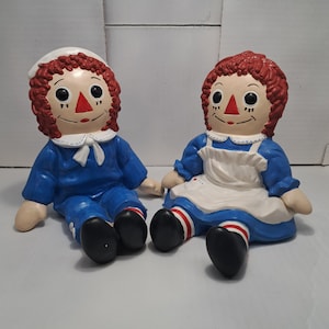 1974 Rtagdy Ann und Andy Keramik Shelf Sitzer / Buchstützen The Bobbs-Merrill Co.