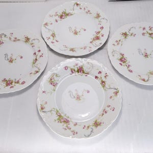 Hutschenreuther Selb LHS Bavaria Floral Bread and Butter Plates, Set of 4