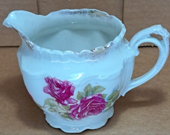 Pot à crème/pichet avec décoration rose