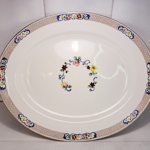 John Maddock & Sons Royal Vitreous England 15&quot; Oval Serving Platter