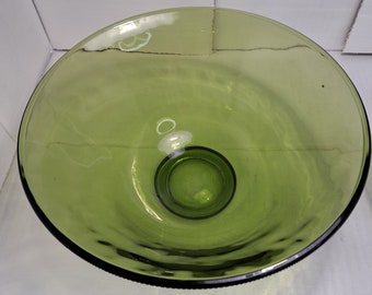 Grünes Glassalatschüssel-Set mit 1 großen runden Schüssel und 7 kleinen Schüsseln