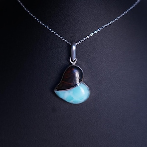 Larimar heart-shaped Pendant Necklace Jewelry Handmade jewelry Unique Women Natural Blue Gemstone Natural Larimar Pendant Blue Larimar
